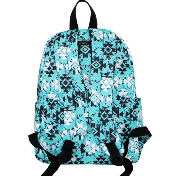 MONTANA WEST Nylon Turquoise Aztec Print Backpack Southwestern NWT - Picture 2 of 7